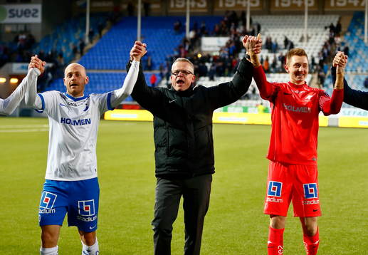 Norrköpings Daniel Sjölund, tränare Jan Andersson och