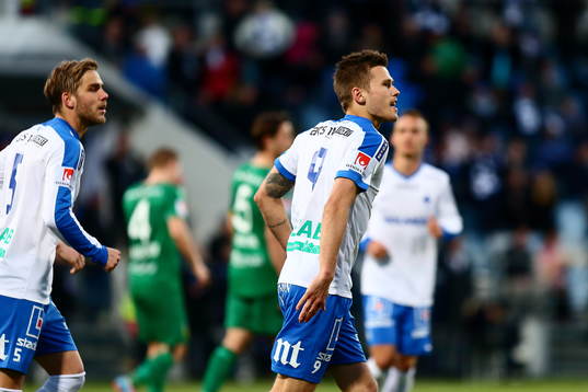 Norrköpings Arnor Ingvi Traustason jublar
