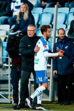 Norrköpings tränare Jan Andersson och Andreas Blomqvist