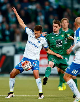 Norrköpings Arnor Ingvi Traustason och Hammarbys Birkir