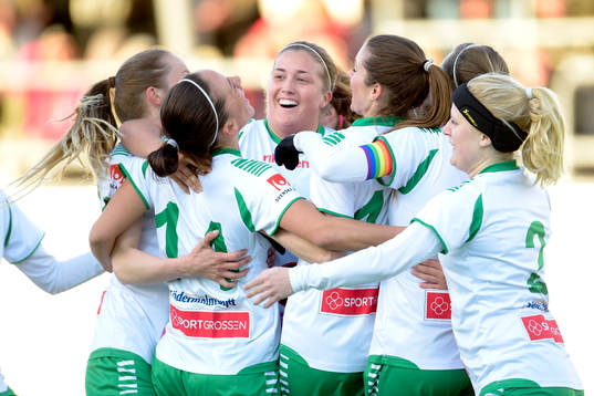 Hammarbys Filippa Angeldal och Julia Zigiotti Olme jublar