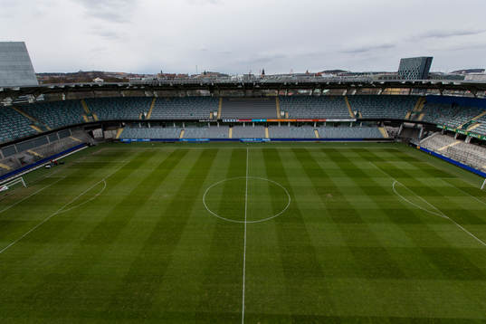Vy över Gamla Ullevi innan fotbollsmatchen i Allsvenskan
