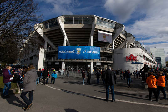 Gamla Ullevi exteriört innan fotbollsmatchen i Allsvenskan