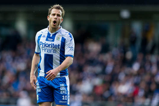IFK Göteborgs Tobias Hysén reagerar på situation