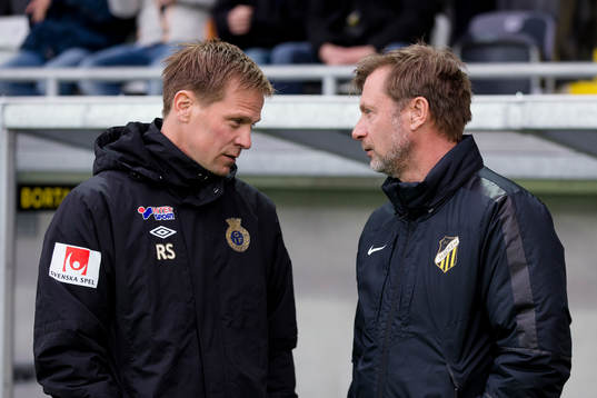 Gefles tränare Roger Sandberg och Häckens tränare Peter