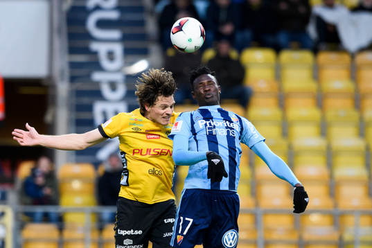 Elfsborgs Jörgen Horn och Djurgårdens Michael Olunga