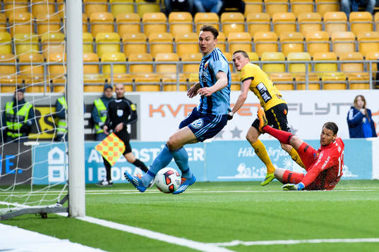 Elfsborgs Lasse Nilsson gör 1-0 och Djurgårdens Marcus