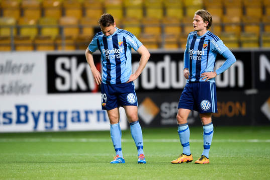 Djurgårdens Marcus Hansson och Tim Björkström deppar