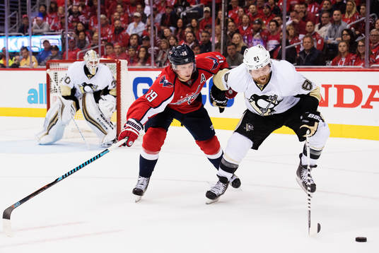 Washingtons Nicklas Bäckström och Pittsburghs Phil Kessel