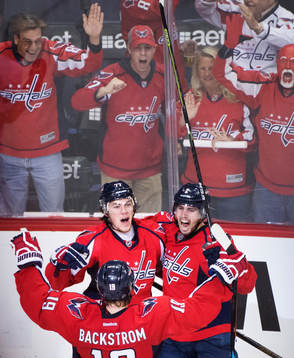 Washingtons Nicklas Bäckström, T.J. Oshie och Matt