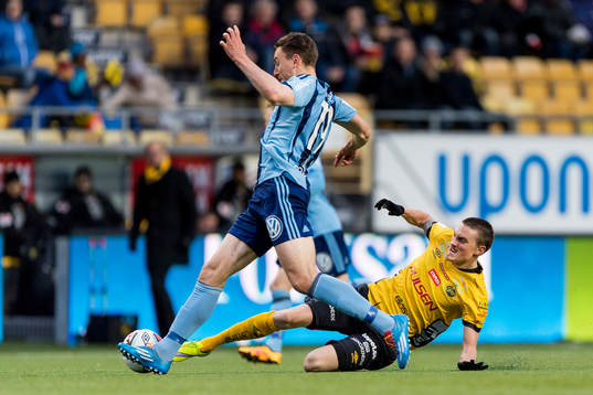 Djurgårdens Marcus Hansson och Elfsborgs Lasse Nilsson