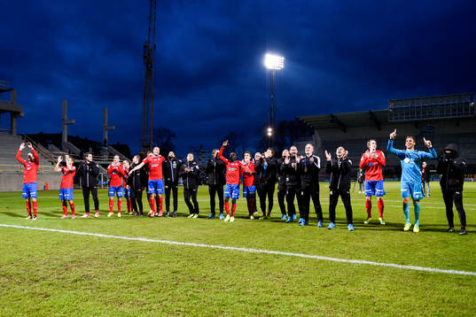 Helsingborgs spelare jublar