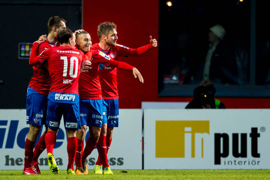 Helsingborgs spelare jublar