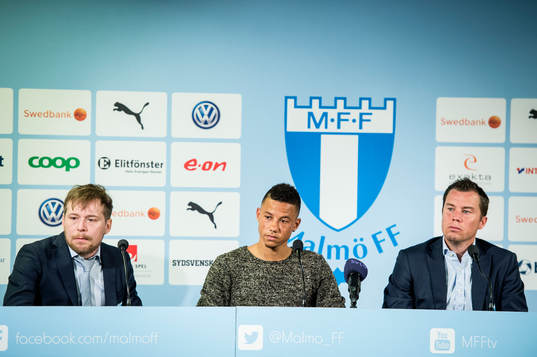 Presschef Peter Åhlander, Tobias Sana och Sportchef Daniel