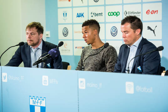 Presschef Peter Åhlander, Tobias Sana och Sportchef Daniel