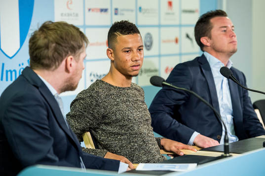 Presschef Peter Åhlander, Tobias Sana och Sportchef Daniel