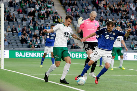 Hammarbys Melker Hallberg och Sundsvalls målvakt Tommy