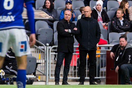 Sundsvalls tränare Roger Franzén och tränare Joel