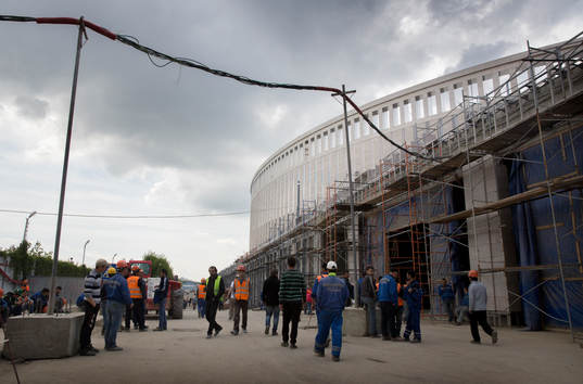 FC Krasnodars nya fotbollsaarena byggs