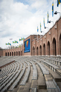 Sveriges flaggor är hissade på Stadion