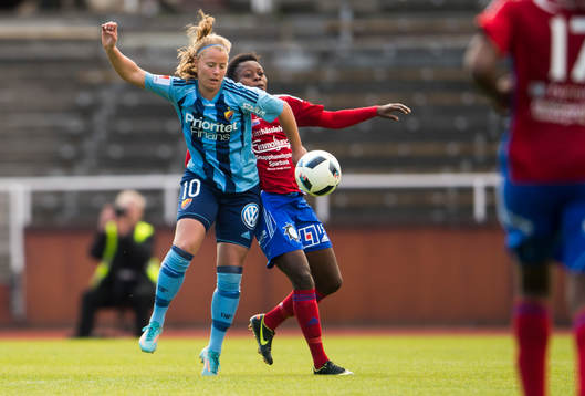 Djurgårdens Madeleine Stegius och Vittsjös Josephine