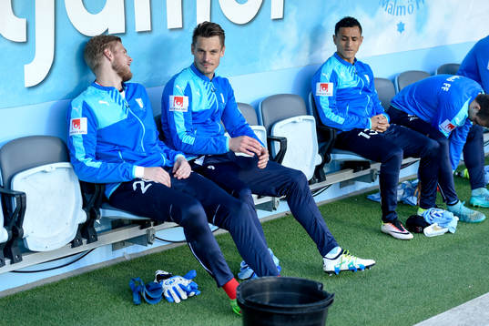 Malmö FFs målvakt Fredrik Andersson och Markus Rosenberg
