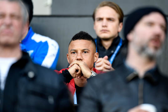 Malmö FFs Tobias Sana på läktaren
