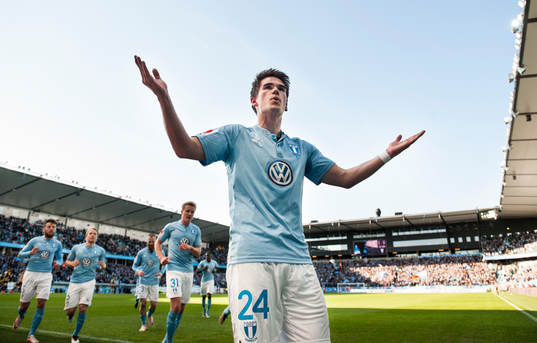 Malmö FFs Vidar Örn Kjartansson jublar