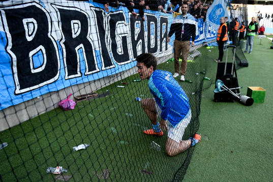 Malmö FFs tremålsskytt Vidar Örn Kjartansson jublar