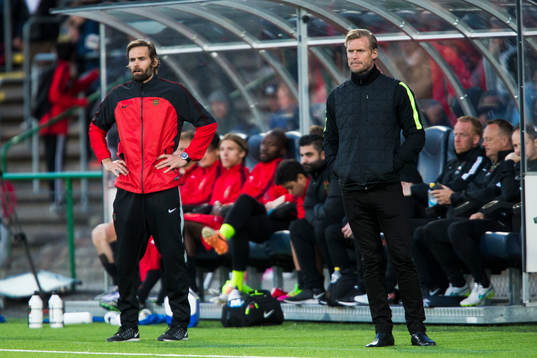 Brommapojkarnas tränare Olof Mellberg och Västerås