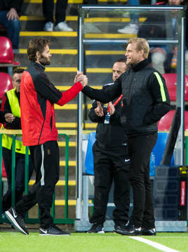 Brommapojkarnas tränare Olof Mellberg och tränare Johan