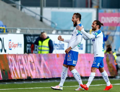Norrköpings Emir Kujovic och Christopher Nilsson Telo