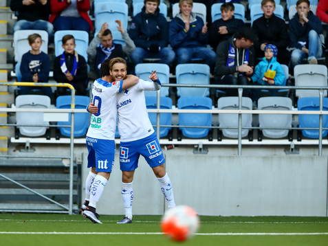 Norrköpings Christoffer Nyman jublar med Nikola Tkalcic