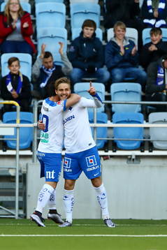 Norrköpings Christoffer Nyman jublar med Nikola Tkalcic
