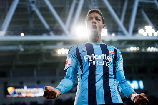 Djurgårdens Mathias Ranegie jublar
