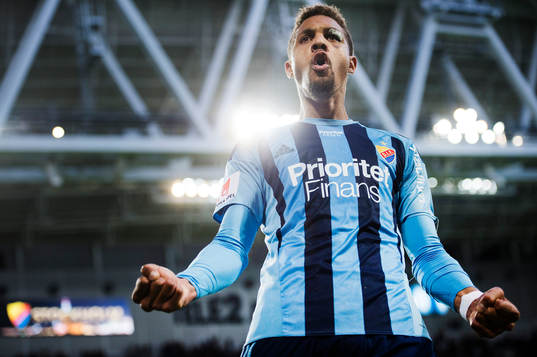 Djurgårdens Mathias Ranegie jublar