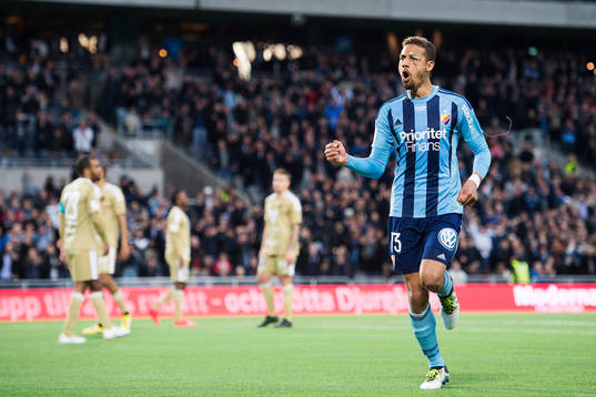 Djurgårdens Mathias Ranegie jublar
