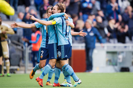 Djurgårdens spelare jublar