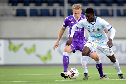 Gefles Kwame Bonsu och IFK Göteborgs Hjörtur Hermannsson