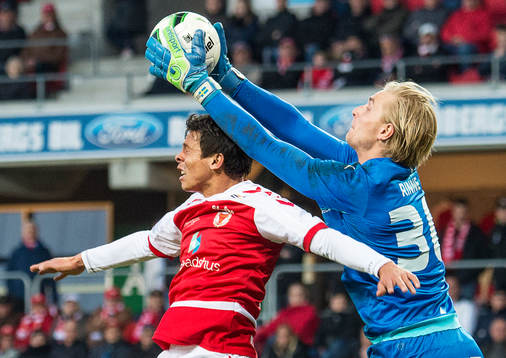 Kalmars Romário Pereira Sipião och Örebros målvakt