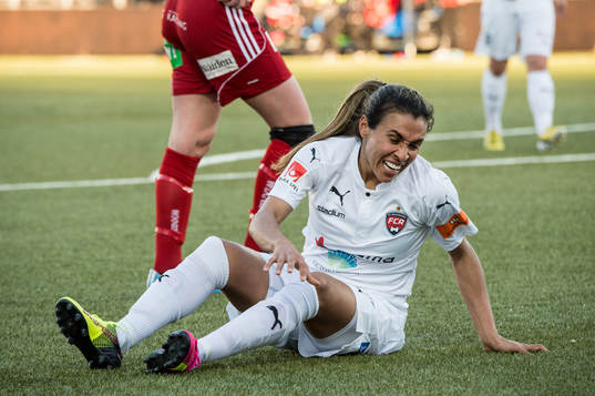 Rosengårds Marta Viera Da Silva grimaserar