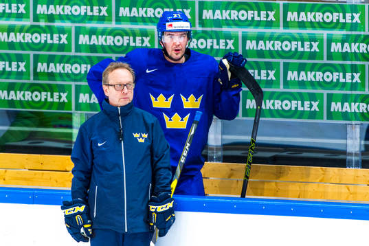 Förbundskapten Pär Mårts och Jimmie Ericsson