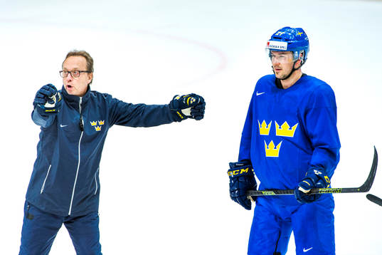 Förbundskapten Pär Mårts och Jimmie Ericsson