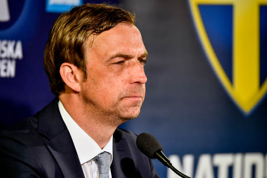 Malmö FFs tränare Allan Kuhn på presskonferensen