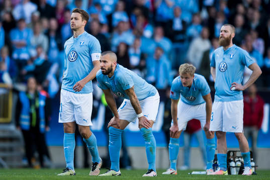 Malmö FFs Kari Arnason, Guillermo Molins, Franz Brorsson