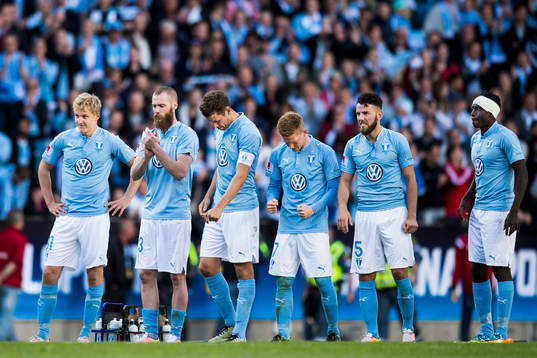 Malmö FFs Franz Brorsson, Jo Inge Berget, Kari Arnason,