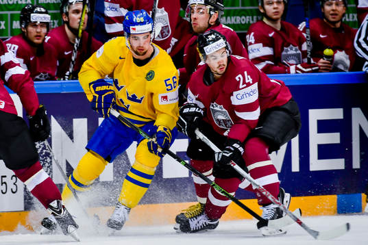 Sveriges Erik Gustafsson och Lettlands Mikelis Redlihs
