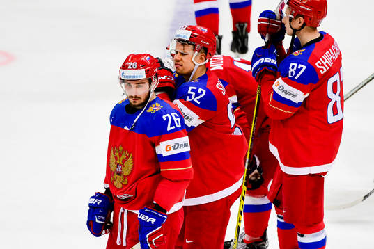 TRysslands Vyacheslav Voinov och Sergei Shirokov  deppar
