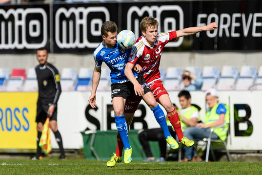 Halmstads Gabriel Gudmundsson och Degerfors Ludvig Fritzson