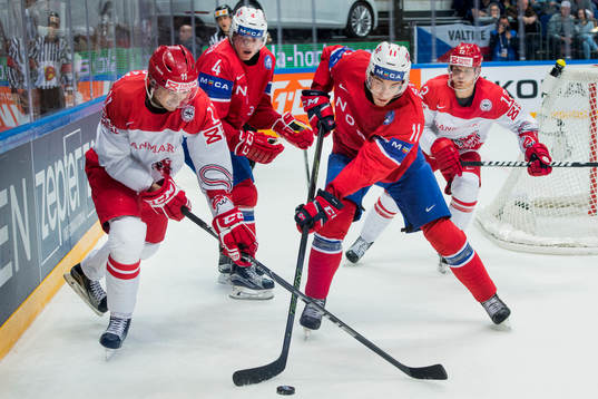 Danmarks Patrick Bjorkstrand och Mads Christensen samt